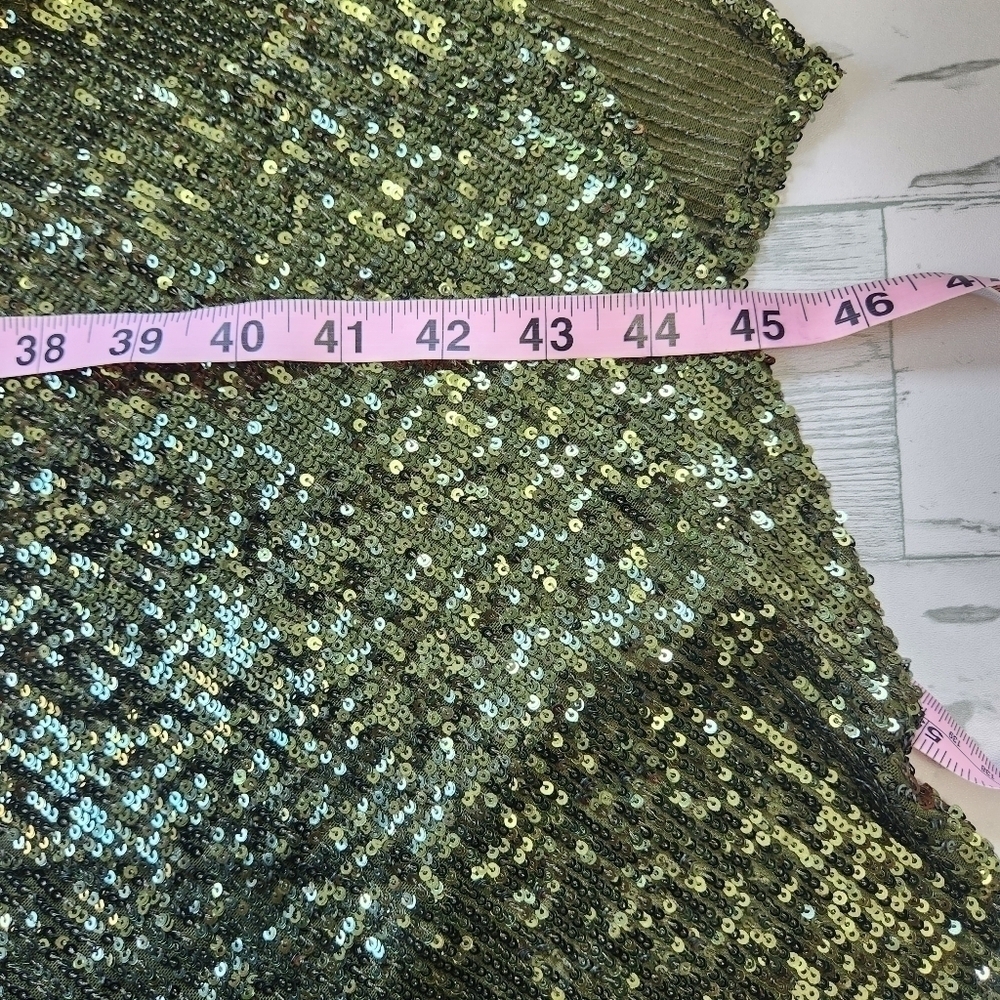 Xscape NWT Stretch Sequin Asymmetrical  One Shoulder Sleeveless Mermaid Gown Sz4 - Picture 9 of 12